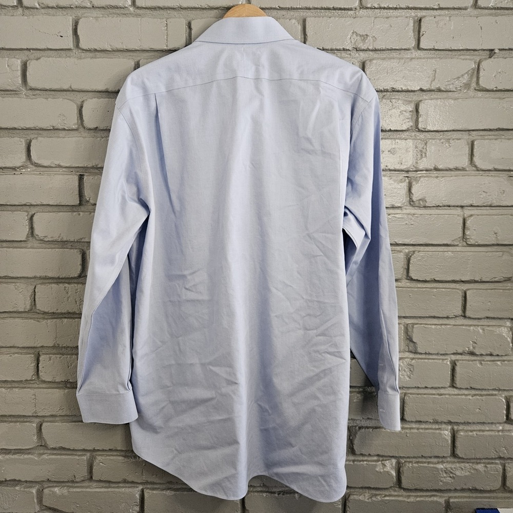 Paul Fredrick Mens Dress Shirts 17.5 35 Blue White 3 Pack Non Iron 2 Ply‎ Cotton - Picture 6 of 16